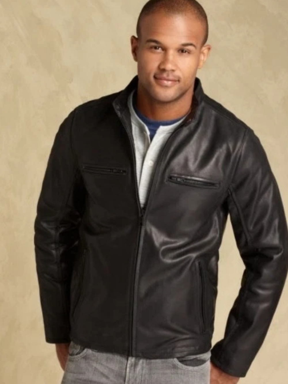 MEN'S TOMMY HILFIGER BLACK 100% LEATHER JACKET COAT SZ SMALL $495 - Picture 2 of 8